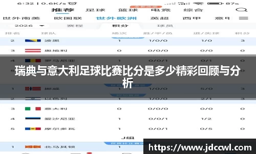 瑞典与意大利足球比赛比分是多少精彩回顾与分析